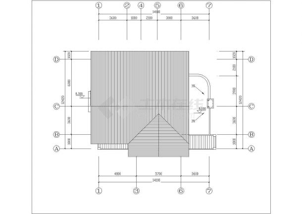 某乡村美式别墅建筑设计施工图-图一