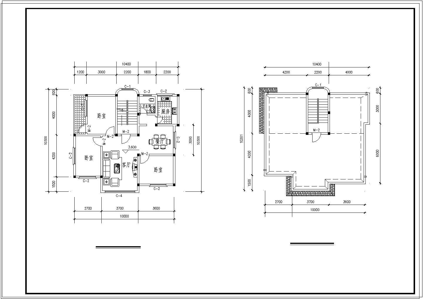 砖混结构二层独栋别墅建筑结构设计施工图