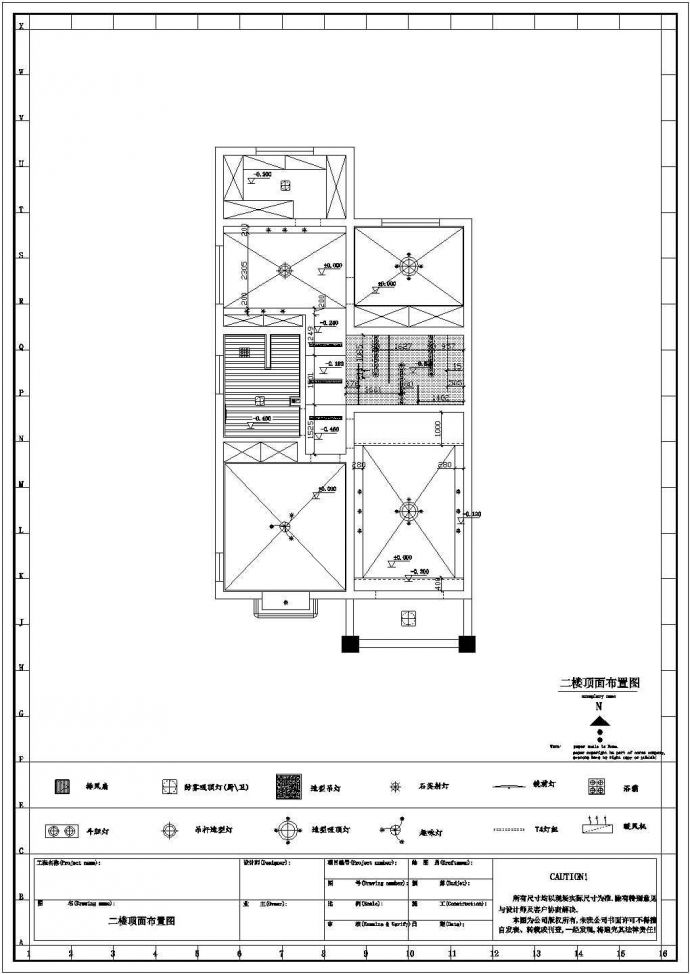 二层现代别墅室内装修设计cad图纸_图1