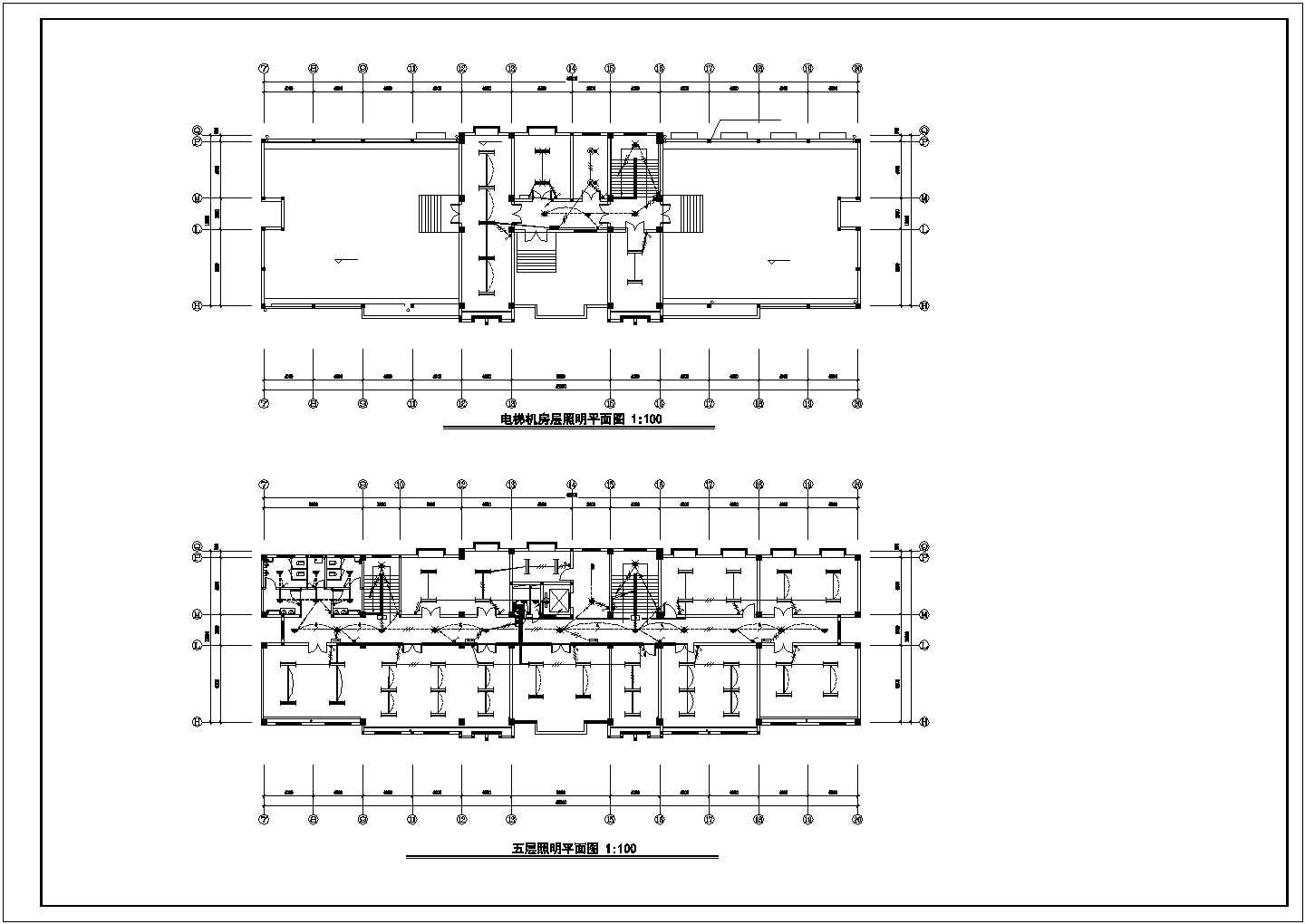 某地区五层办公楼建筑电气设计施工CAD图纸