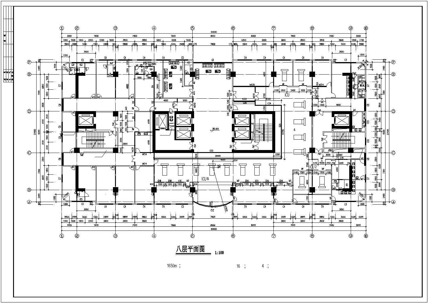 某地区二十层医疗建筑平面设计施工CAD图纸