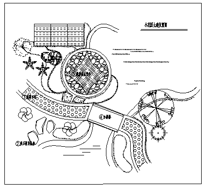 别墅小花园景观施工cad图，共八张-图二