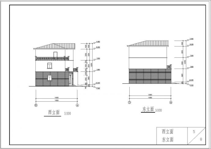 单家独院式三层别墅建筑结构设计施工图_图1