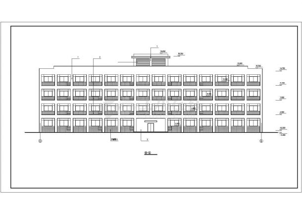 某地区工厂综合楼建筑扩出设计施工CAD图纸-图二