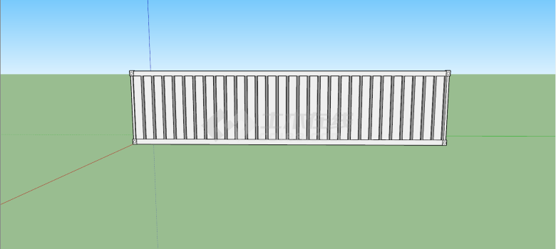 单层铝合金材质集装箱SU模型-图一