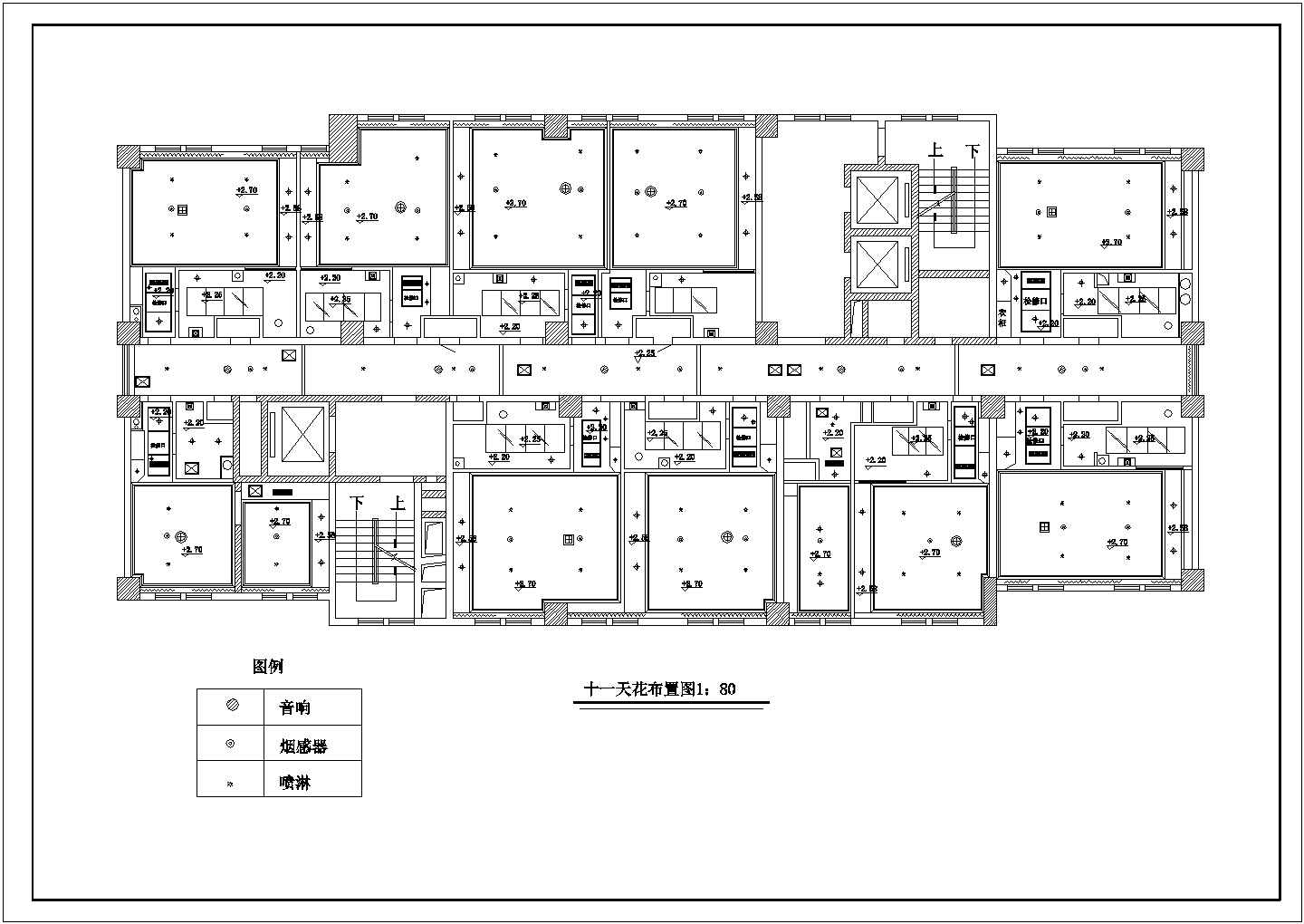 某地区星级高层宾馆建筑客房设计施工CAD图纸