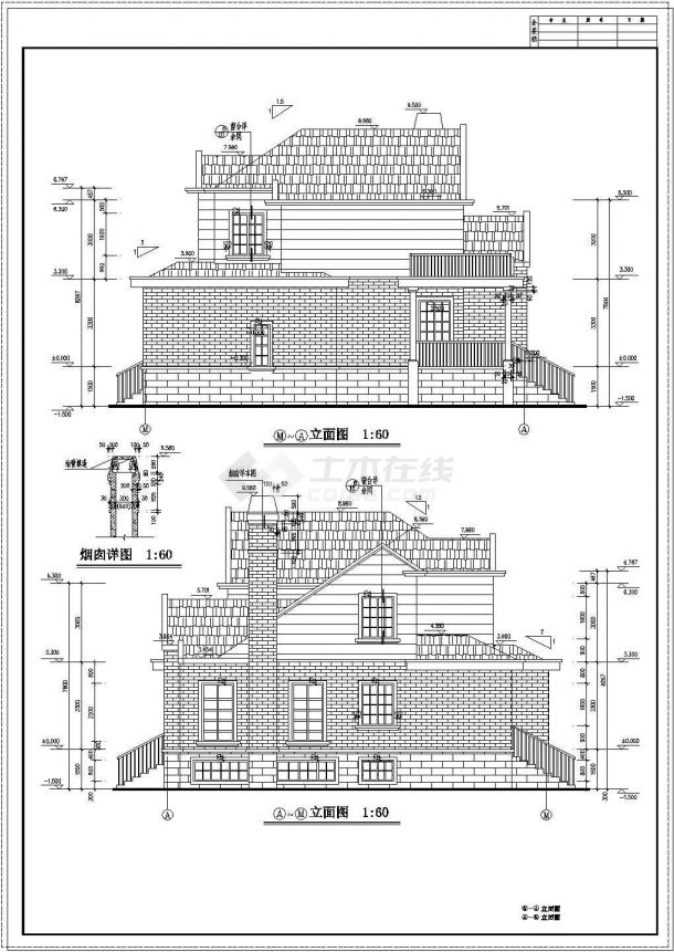 三层豪华别墅建筑CAD参考图-图一