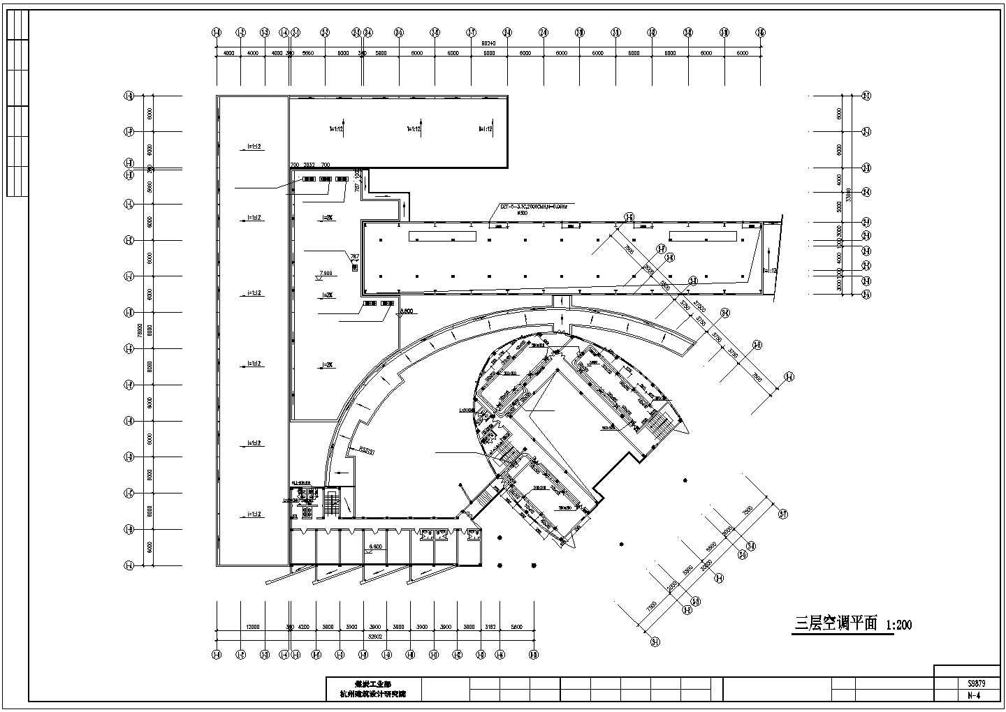 办公楼设计_无锡市某公司三层办公楼空调通风消防系统设计CAD图纸