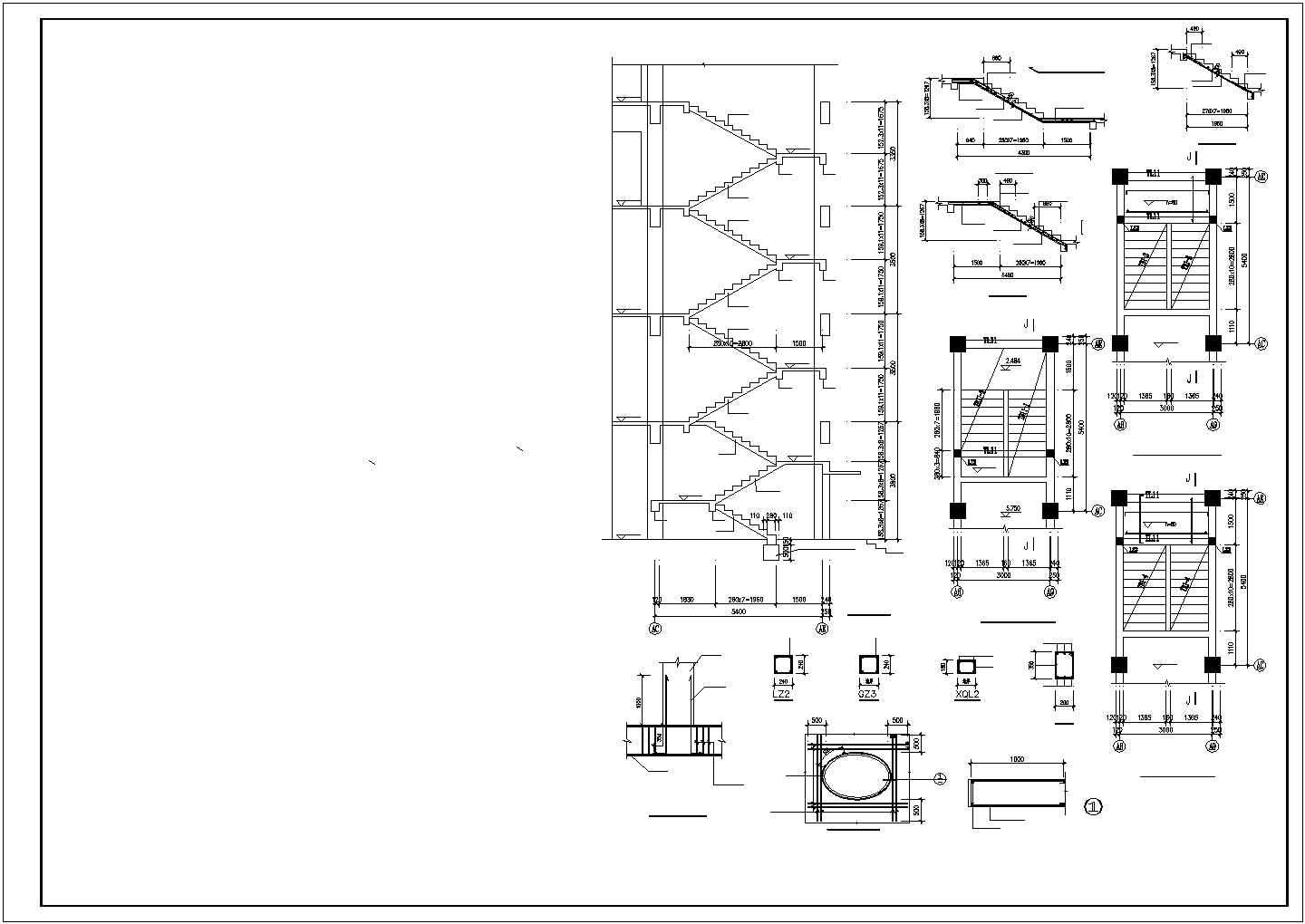 某地区高层办公楼建筑剪力墙框架结构设计施工CAD图纸