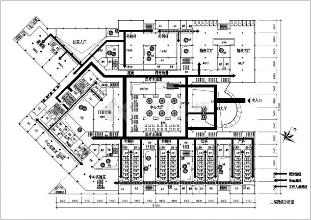 宁夏某大型医院大楼建筑施工cad图纸，共十二张-图二
