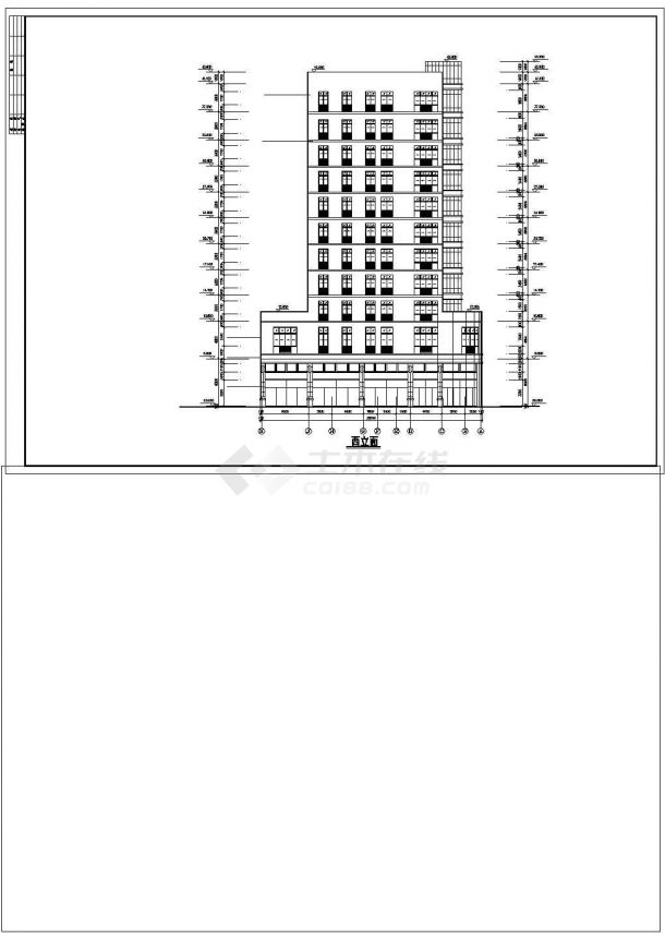 某地区10层住宅楼建筑设计方案施工CAD图纸-图二
