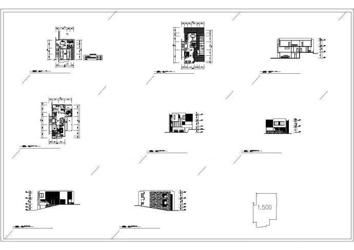 某现代风格三层别墅建筑设计施工图_图1