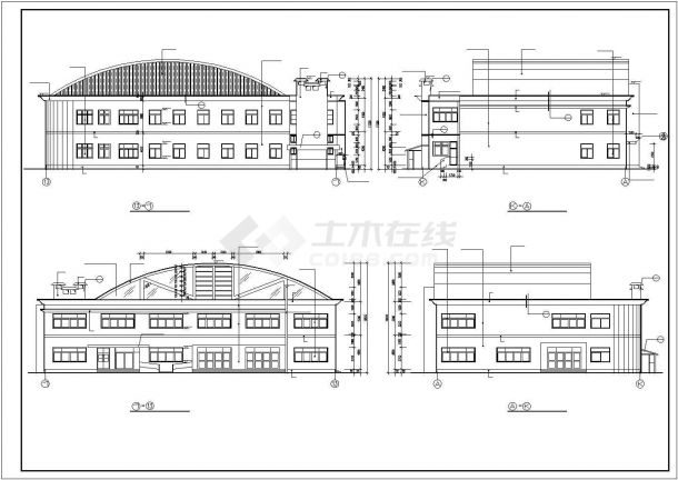 某地区二层食堂建筑设计方案施工CAD图纸-图一