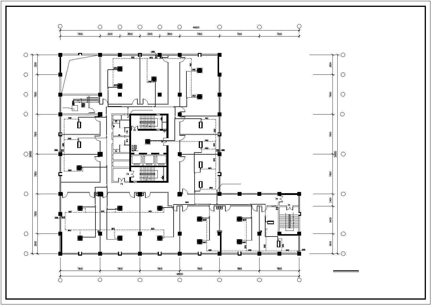 某地区高层办公楼VRV空调通风排烟及人防设计方案施工CAD图纸
