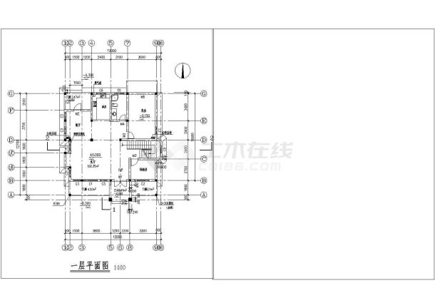 两层豪华别墅建筑设计cad施工图-图二