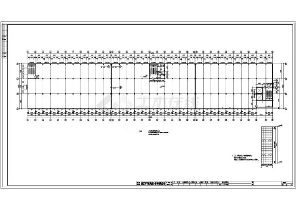 无锡某纺织厂3400平米3层加工车间建筑设计CAD图纸-图二