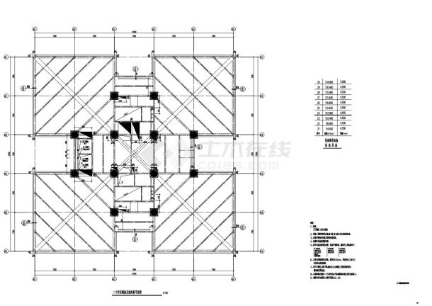 GGS-69 二十三层模板及板配筋平面图-图一
