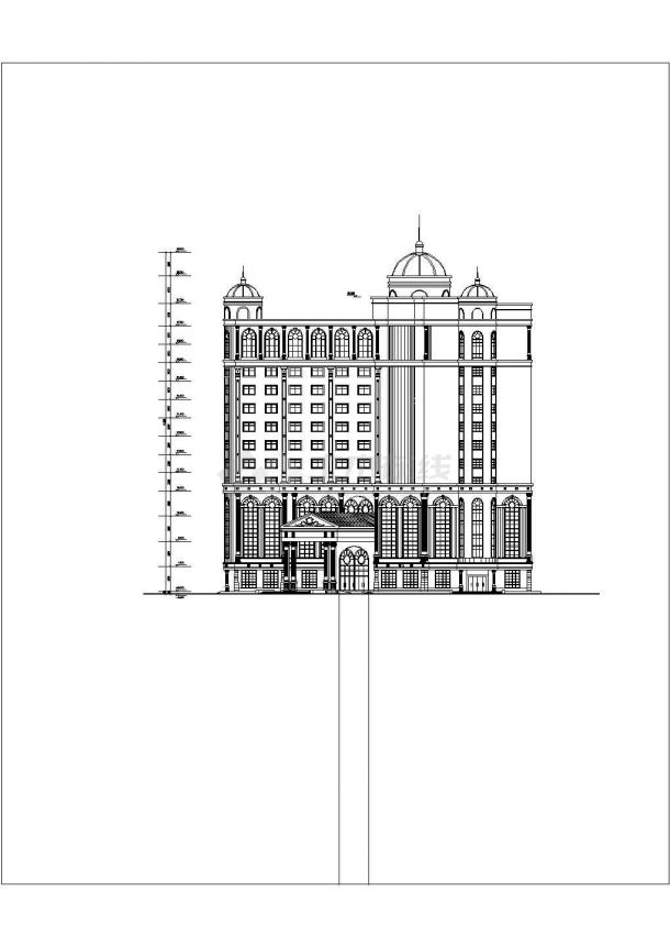 某地区大酒店建筑设计方案施工CAD图纸-图一