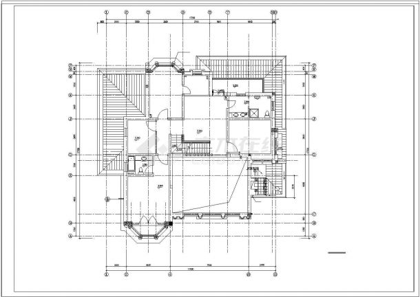 三层美式豪华别墅建筑设计施工图-图二