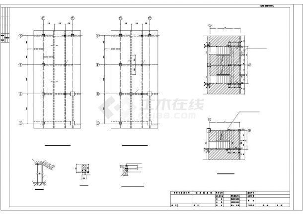某地区地上三层框架结构购物中心改造加固结构设计方案施工CAD图纸-图二