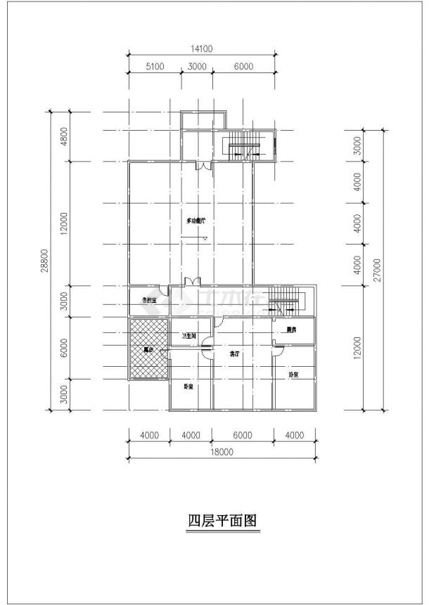 办公楼设计_太原市某工厂5层办公楼全套建筑设计CAD图纸-图二