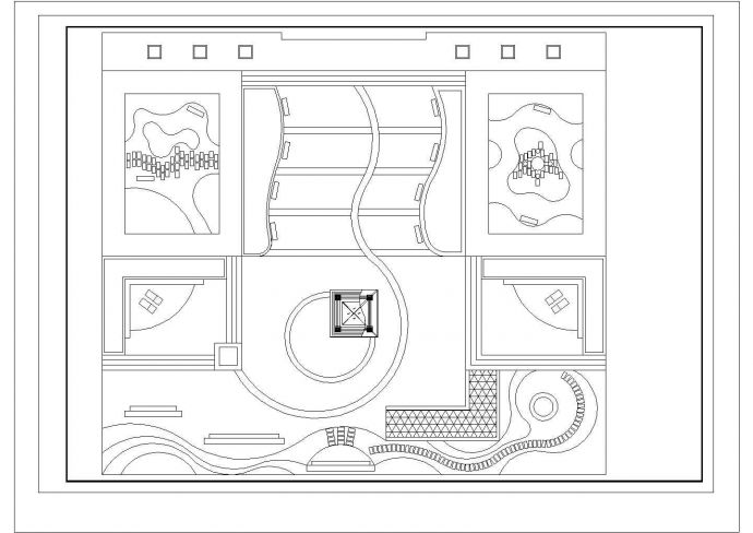 某市屋顶花园景观设计施工方案cad图纸，共三张_图1