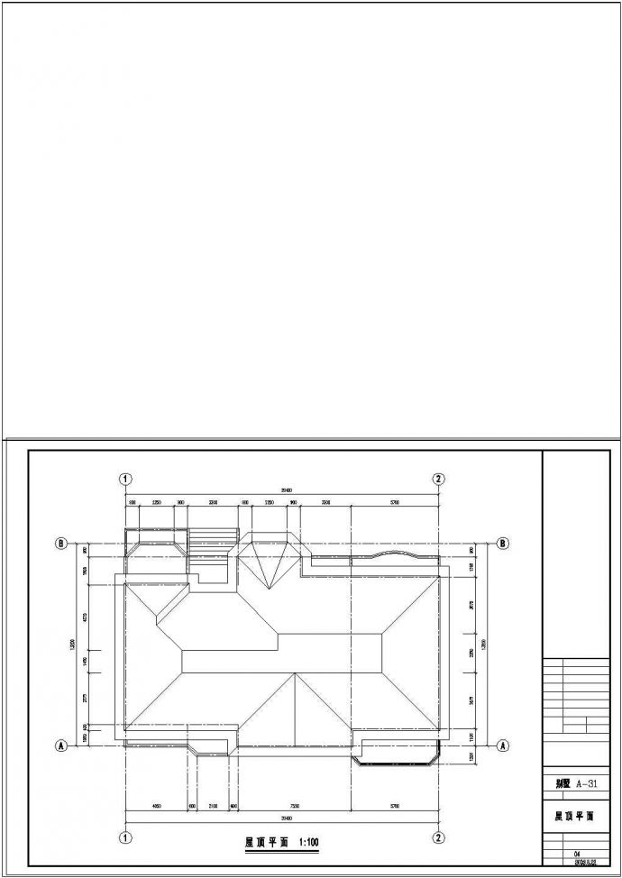 翡翠A型三层别墅建施设计cad图_图1