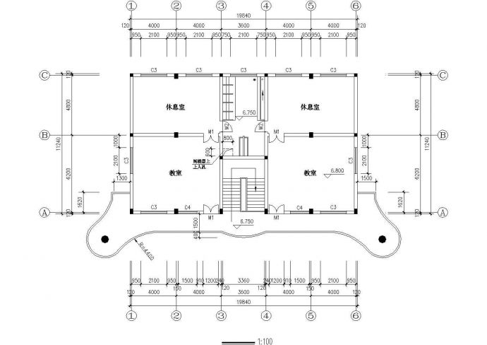 桐庐瑶琳康佳幼儿园教学楼建筑设计CAD图纸_图1