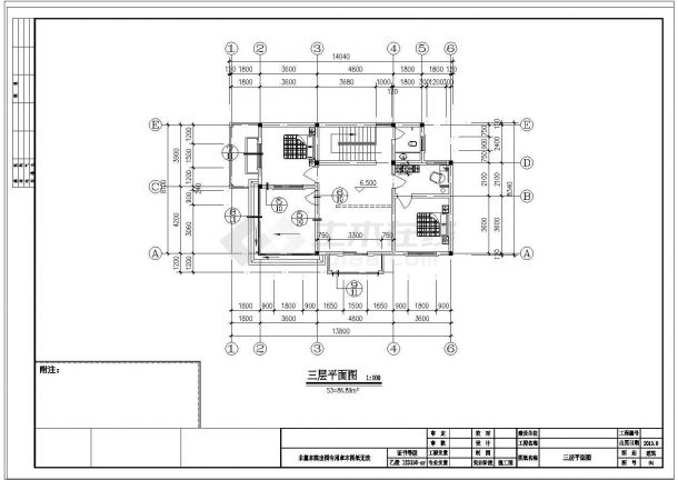 单家独院式三层别墅建筑结构cad设计施工图-图一