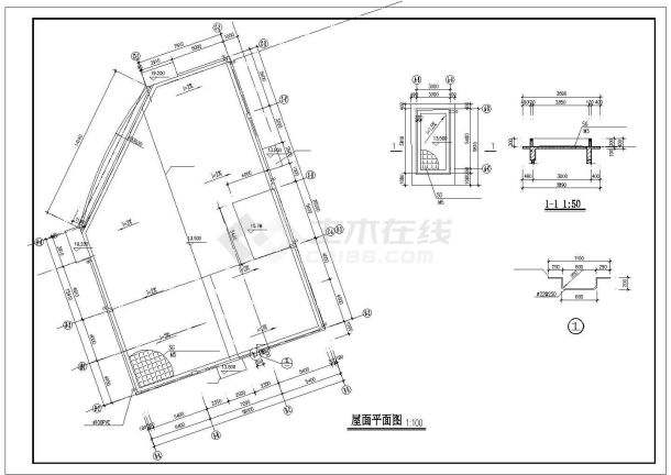 某大酒店建筑设计施工cad图纸（共13张）-图一