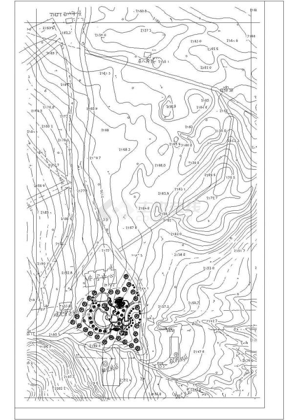 西岭雪山公园景观绿化规划设计cad总平面方案图（甲级院设计）-图一