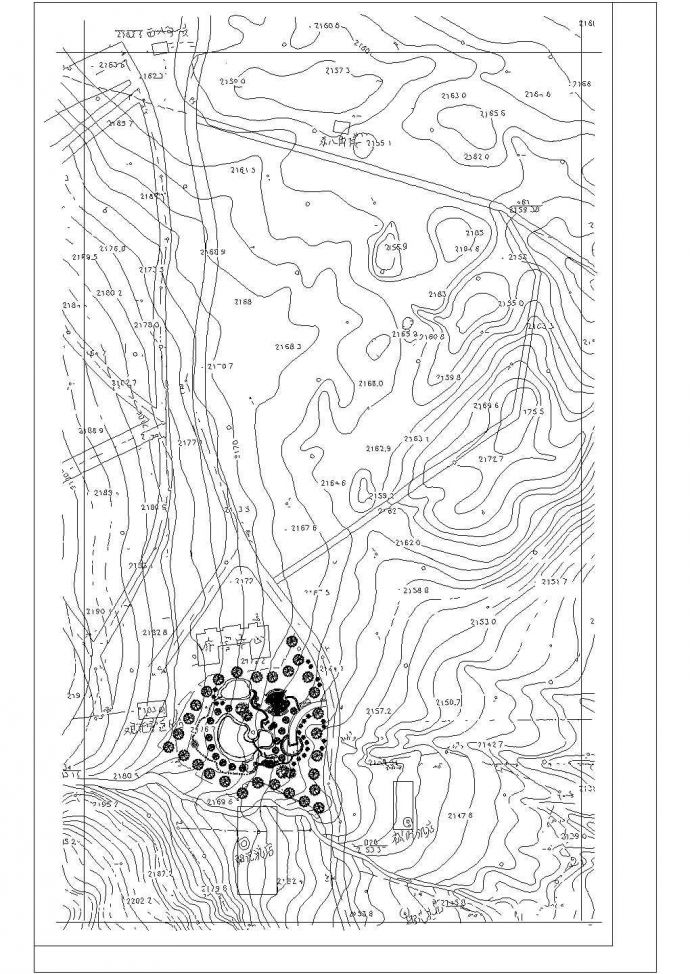 西岭雪山公园景观绿化规划设计cad总平面方案图（甲级院设计）_图1