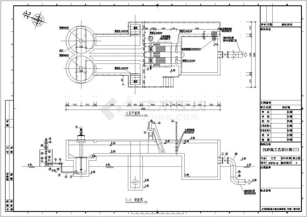 某6万平污水处理厂建筑给排水及工艺设计详细方案CAD图纸-图一