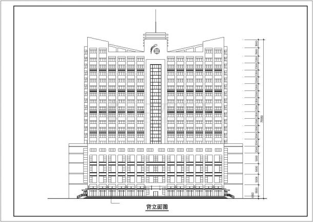 某高层酒店建筑设计方案cad图(共10张)-图一