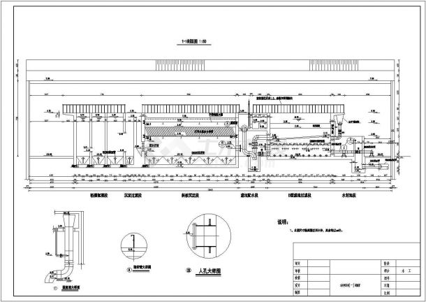 某工业园水厂给排水全套工艺设计详细方案CAD图纸-图一