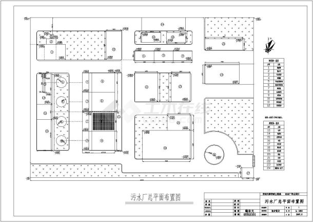 某5000吨污水厂工艺设计详细方案CAD图纸-图一