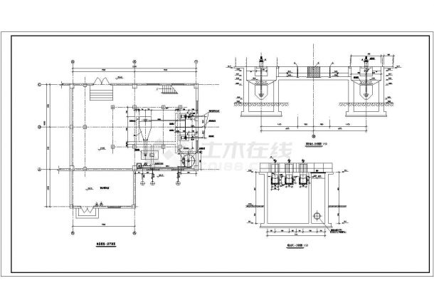 某城市大型污水处理厂工艺全套设计详细方案CAD图纸-图一