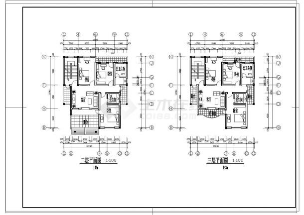 某三层独栋别墅建筑设计cad施工图（含效果图）-图二