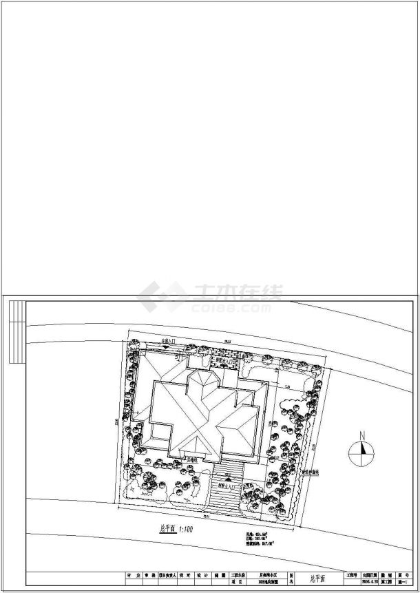 三层独栋带地下室别墅建筑设计施工图（含效果图）-图一