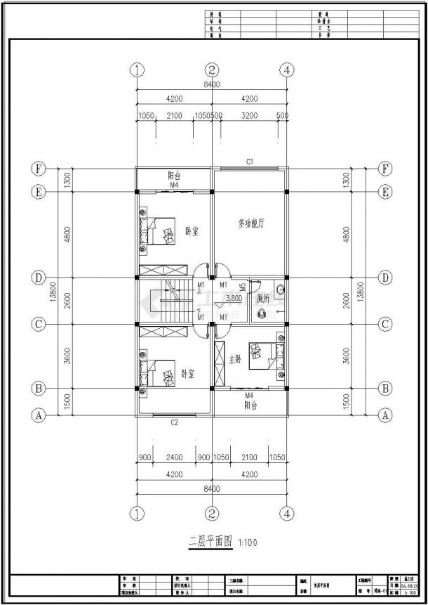 某乡村三层独栋别墅建筑设计施工图-图一