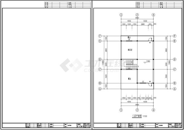 某乡村三层独栋别墅建筑设计施工图-图二