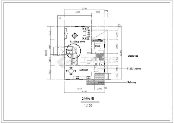 某别墅建筑装修设计cad图-图一