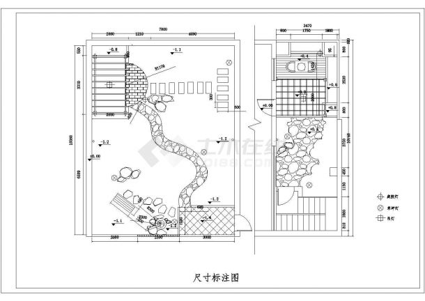 某花园庭院景观绿化完整设计施工详细方案CAD图纸-图一