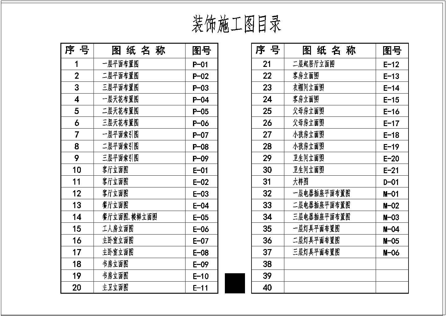 某现代别墅精装饰设计图纸