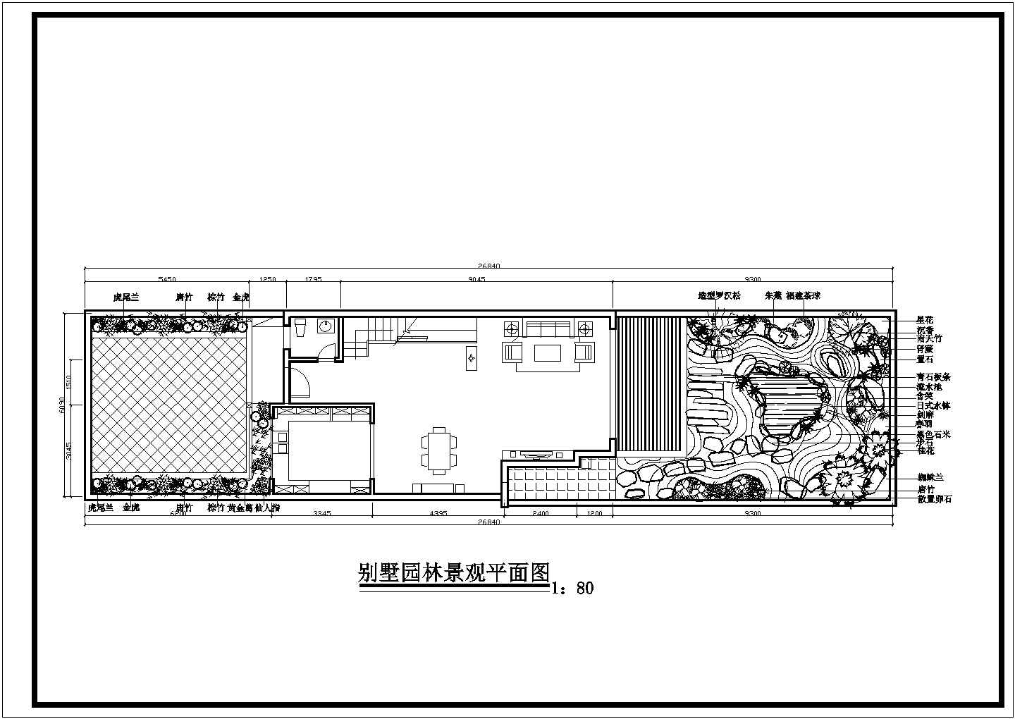 某私家别墅绿化景观完整设计施工详细方案CAD图纸