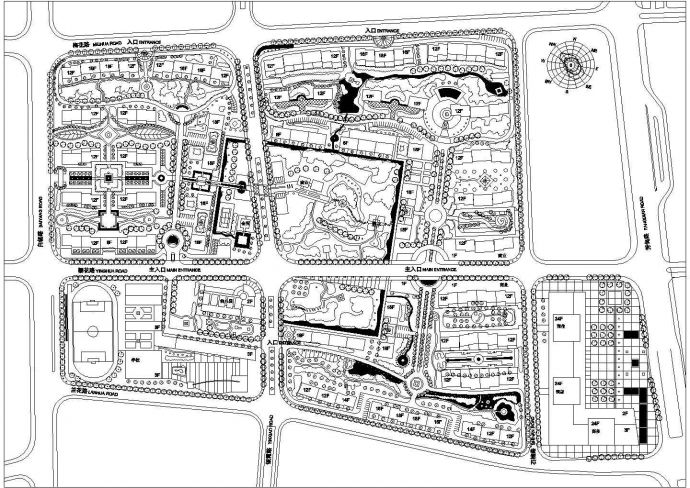 某大型多层住宅楼小区规划设计cad总平面施工图（甲级院设计）_图1