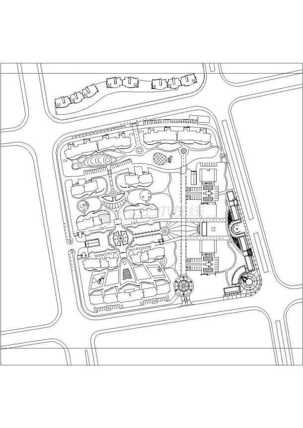 某大型多层住宅楼小区规划设计cad总平面施工图（甲级院设计）-图二