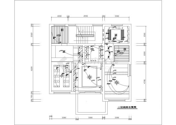 双层别墅室内装修施工CAD布置图-图一
