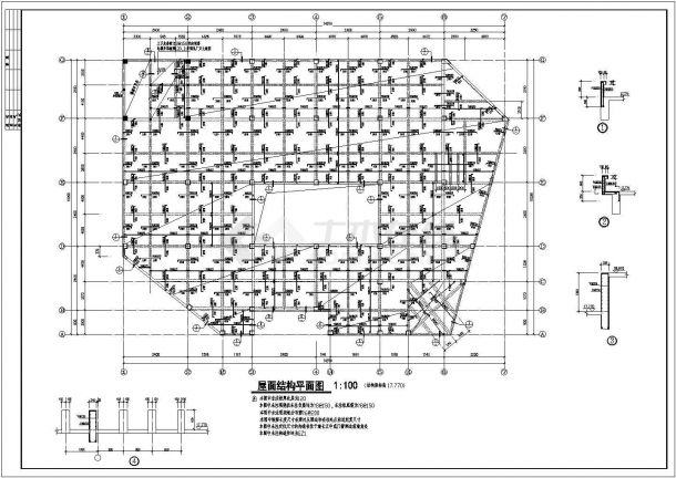 某城市大型商城框架钢结构建筑设计CAD施工图纸-图一
