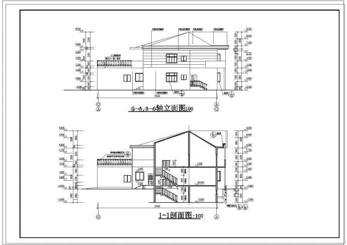 2层两户双联式别墅建筑设计施工图_图1